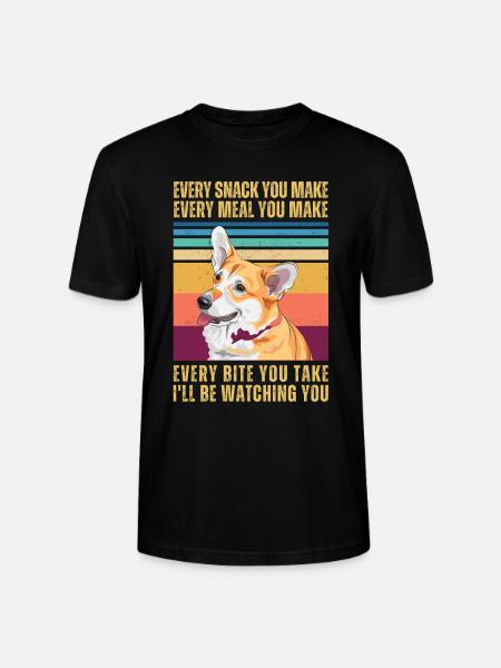 WATCHING CORGI - Stanley/Stella CRAFTER Unisex Organic T-Shirt - black