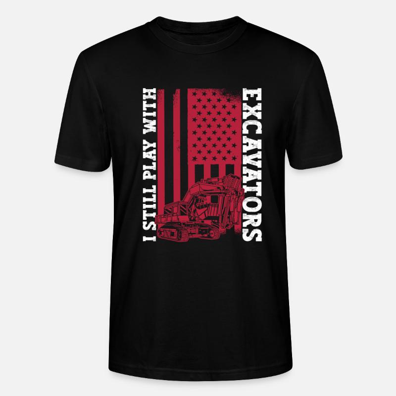 Baggerfahrer Bagger USA - Stanley/Stella Unisex Bio-T-Shirt CRAFTER - Schwarz