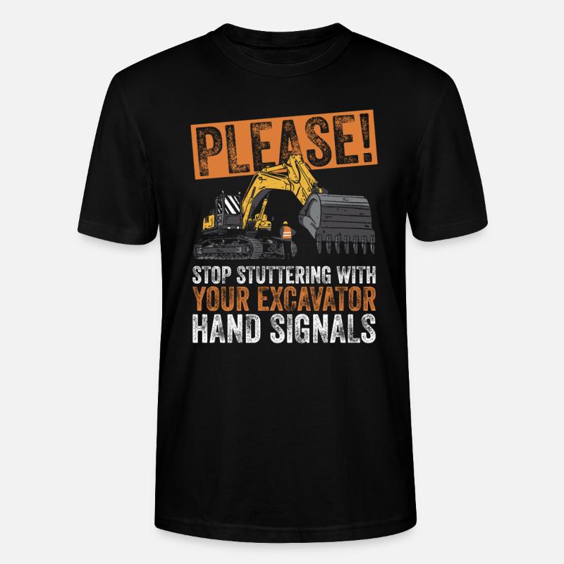 Bagger Bauarbeiter Baggerfahrer - Stanley/Stella Unisex Bio-T-Shirt CRAFTER - Schwarz