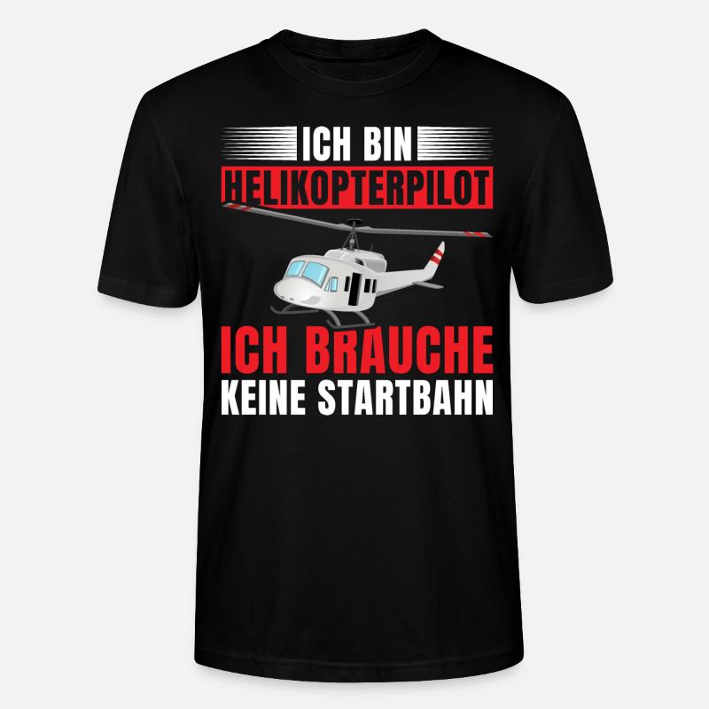 Hubschrauber Helikopter Pilot - Stanley/Stella Unisex Bio-T-Shirt CRAFTER - Schwarz