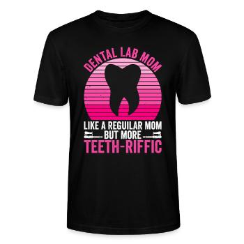 Zahntechniker Mutter Zahnlabor Mama - Stanley/Stella CRAFTER Unisex Organic T-Shirt - black - Front - Alina (178cm) & Michal (187cm)