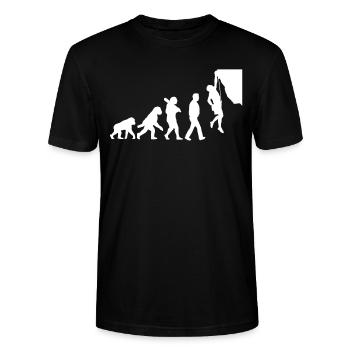 Évolution de l’escalade - T-shirt bio CRAFTER Stanley Stella Unisexe - noir - Devant - Alina (178cm) & Michal (187cm)