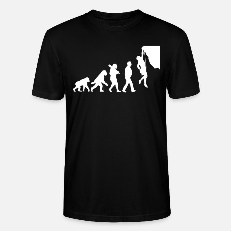 Evolution of climbing - Stanley/Stella CRAFTER Unisex Organic T-Shirt - black
