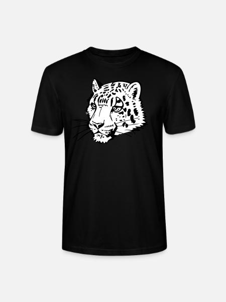 Schneeleopard im Comic Stiel - Stanley/Stella Unisex Bio-T-Shirt CRAFTER - Schwarz