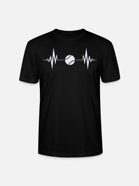 Baseball heartbeat - Stanley/Stella CRAFTER Unisex Organic T-Shirt - black