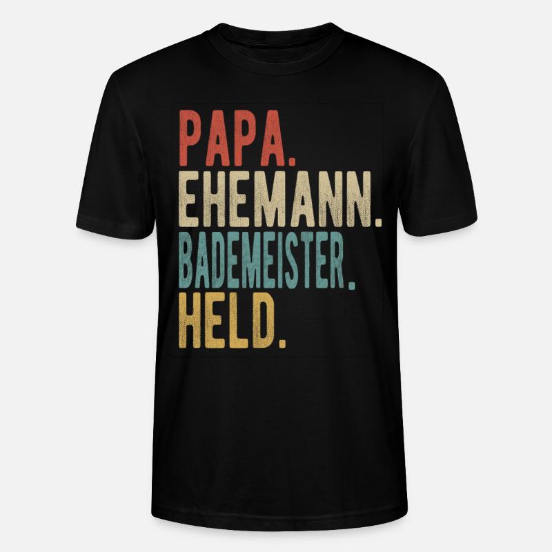 Bademeister Papa Ehemann Held - Stanley/Stella Unisex Bio-T-Shirt CRAFTER - Schwarz