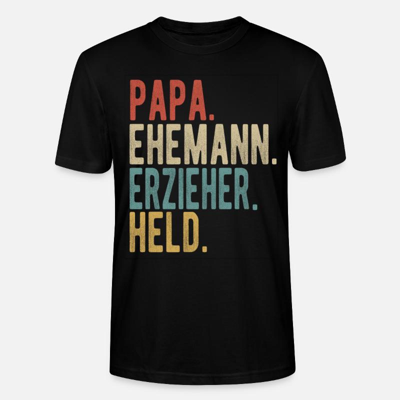 Erzieher Papa Ehemann Held - Stanley/Stella Unisex Bio-T-Shirt CRAFTER - Schwarz