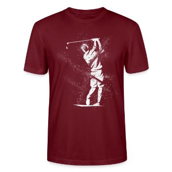Golf, Golf, Golfeur, Sport, Hobby, Splash, Grunge - T-shirt bio CRAFTER Stanley Stella Unisexe - bordeaux - Devant - Alina (178cm) & Michal (187cm)