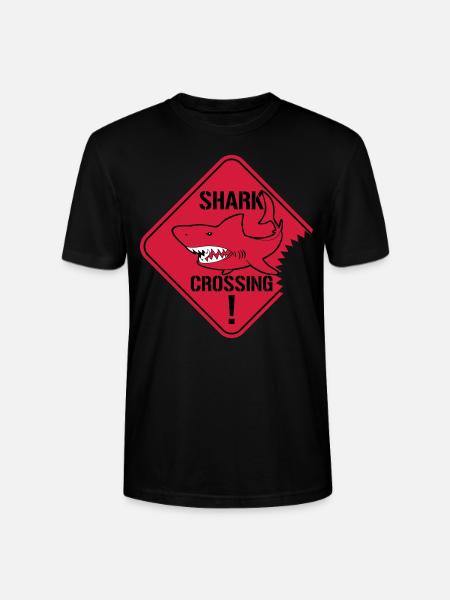 Shark Crossing Warnzeichen - Stanley/Stella Unisex Bio-T-Shirt CRAFTER - Schwarz
