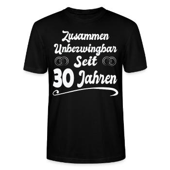 30 Jahre Ehe Ehepaar 30. Hochzeitstag Geschenk - Stanley/Stella Unisex Bio-T-Shirt CRAFTER - Schwarz - Vorne - Alina (178cm) & Michal (187cm)