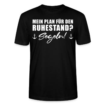 Ruhestand Rente Segeln - Stanley/Stella Unisex Bio-T-Shirt CRAFTER - Schwarz - Vorne - Alina (178cm) & Michal (187cm)