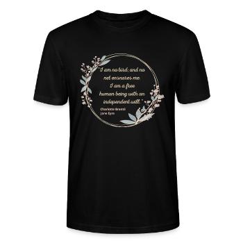 Jane Eyre Zitat II - Niedlicher Stil - Stanley/Stella Unisex Bio-T-Shirt CRAFTER - Schwarz - Vorne - Alina (178cm) & Michal (187cm)