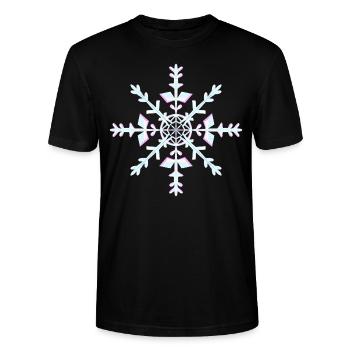 Cristal de glace / Flocon de neige - T-shirt bio CRAFTER Stanley Stella Unisexe - noir - Devant - Alina (178cm) & Michal (187cm)