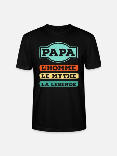Humour papa homme mythe légende - T-shirt bio CRAFTER Stanley Stella Unisexe - noir