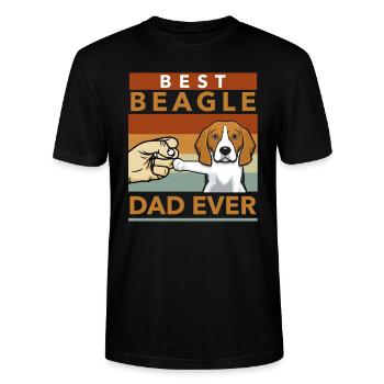 Beagle Herrchen Geschenk Vatertag Hundeliebhaber - Stanley/Stella Unisex Bio-T-Shirt CRAFTER - Schwarz - Vorne - Alina (178cm) & Michal (187cm)