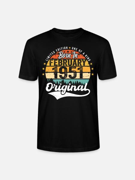 Né en février 1951 - cadeau d'anniversaire - T-shirt bio CRAFTER Stanley Stella Unisexe - noir