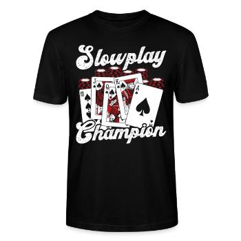 Pokermatte Poker Chips Set Koffer Set Pokerspieler - Stanley/Stella Unisex Bio-T-Shirt CRAFTER - Schwarz - Vorne - Alina (178cm) & Michal (187cm)