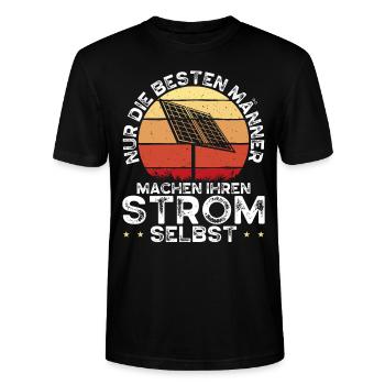Solar Panel Photovoltaikanlage Photovoltaic - Stanley/Stella Unisex Bio-T-Shirt CRAFTER - Schwarz - Vorne - Alina (178cm) & Michal (187cm)