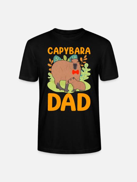 Capybara Papa Capy - Stanley/Stella CRAFTER Unisex Organic T-Shirt - black