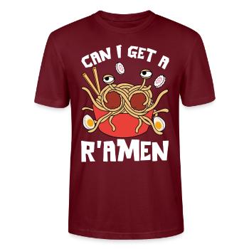 Monstre Spaghetti Volant FSM - T-shirt bio CRAFTER Stanley Stella Unisexe - bordeaux - Devant - Alina (178cm) & Michal (187cm)