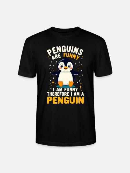 Penguin, Funny, Penguins Are Funny, Penguin - Stanley/Stella CRAFTER Unisex Organic T-Shirt - black