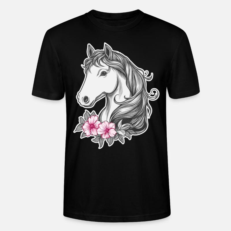Pferd Kinder - Stanley/Stella Unisex Bio-T-Shirt CRAFTER - Schwarz