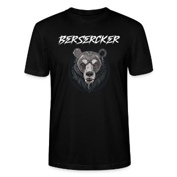 Berserker Ours Guerrier Odin Runes Kompas nordiques - T-shirt bio CRAFTER Stanley Stella Unisexe - noir - Devant - Alina (178cm) & Michal (187cm)