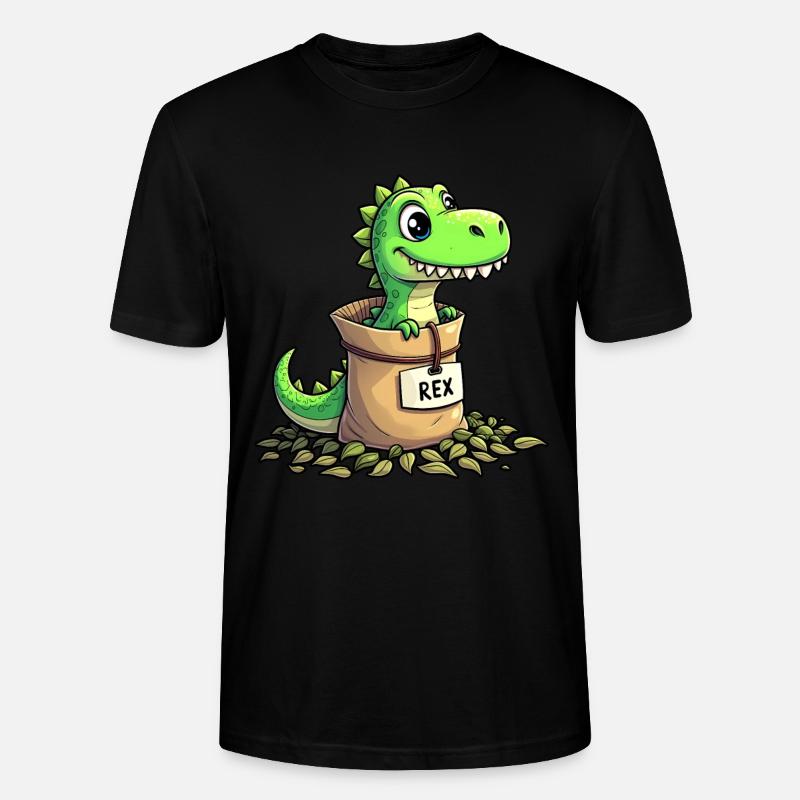 Tea Rex Dinosaurier - Stanley/Stella Unisex Bio-T-Shirt CRAFTER - Schwarz