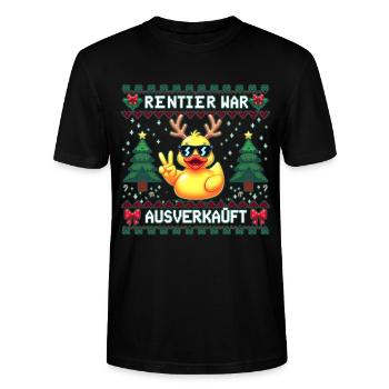 Weihnachten Rentier war ausverkauft Lustiges Elch - Stanley/Stella Unisex Bio-T-Shirt CRAFTER - Schwarz - Vorne - Alina (178cm) & Michal (187cm)