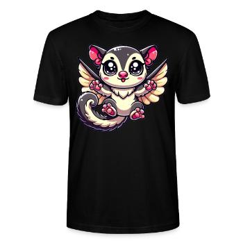 Planeur de sucre - T-shirt bio CRAFTER Stanley Stella Unisexe - noir - Devant - Alina (178cm) & Michal (187cm)