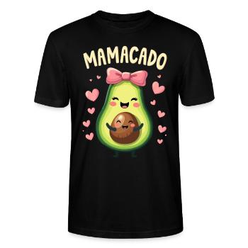 Werdende Mama & Mutter, Mamacado, Schwangerschaft - Stanley/Stella Unisex Bio-T-Shirt CRAFTER - Schwarz - Vorne - Alina (178cm) & Michal (187cm)