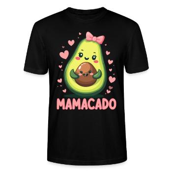 Werdende Mama & Mutter, Mamacado, Schwangerschaft - Stanley/Stella Unisex Bio-T-Shirt CRAFTER - Schwarz - Vorne - Alina (178cm) & Michal (187cm)