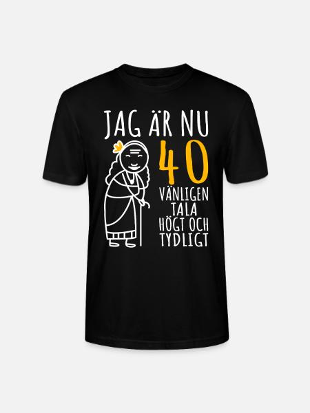 40-årsdag gave 40 år present till 40 årig kvinna - Ekologisk T-shirt CRAFTER unisex från Stanley/Stella - svart