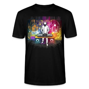 Disc-jockey - T-shirt bio CRAFTER Stanley Stella Unisexe - noir - Devant - Alina (178cm) & Michal (187cm)