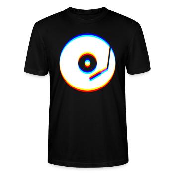 Glitch Art | Optical Illusion Vaporwave EDM Rave - Stanley/Stella CRAFTER Unisex Organic T-Shirt - black - Front - Alina (178cm) & Michal (187cm)
