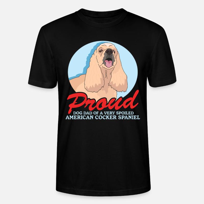 Cocker américain Spaniel Dad Gift - T-shirt bio CRAFTER Stanley Stella Unisexe - noir