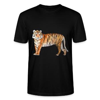 Tigre - T-shirt bio CRAFTER Stanley Stella Unisexe - noir - Devant - Alina (178cm) & Michal (187cm)
