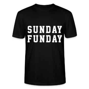 Sunday Funday Fun Holiday Lover - Stanley/Stella CRAFTER Unisex Organic T-Shirt - black - Front - Alina (178cm) & Michal (187cm)
