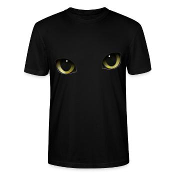 Cats eyes - Stanley/Stella CRAFTER Unisex Organic T-Shirt - black - Front - Alina (178cm) & Michal (187cm)