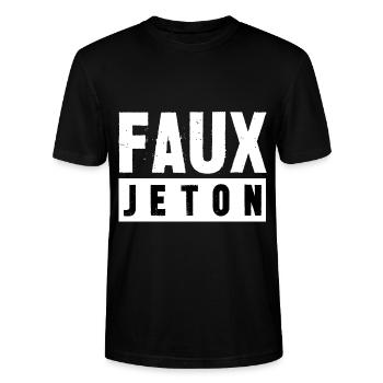 faux jeton - T-shirt bio CRAFTER Stanley Stella Unisexe - noir - Devant - Alina (178cm) & Michal (187cm)
