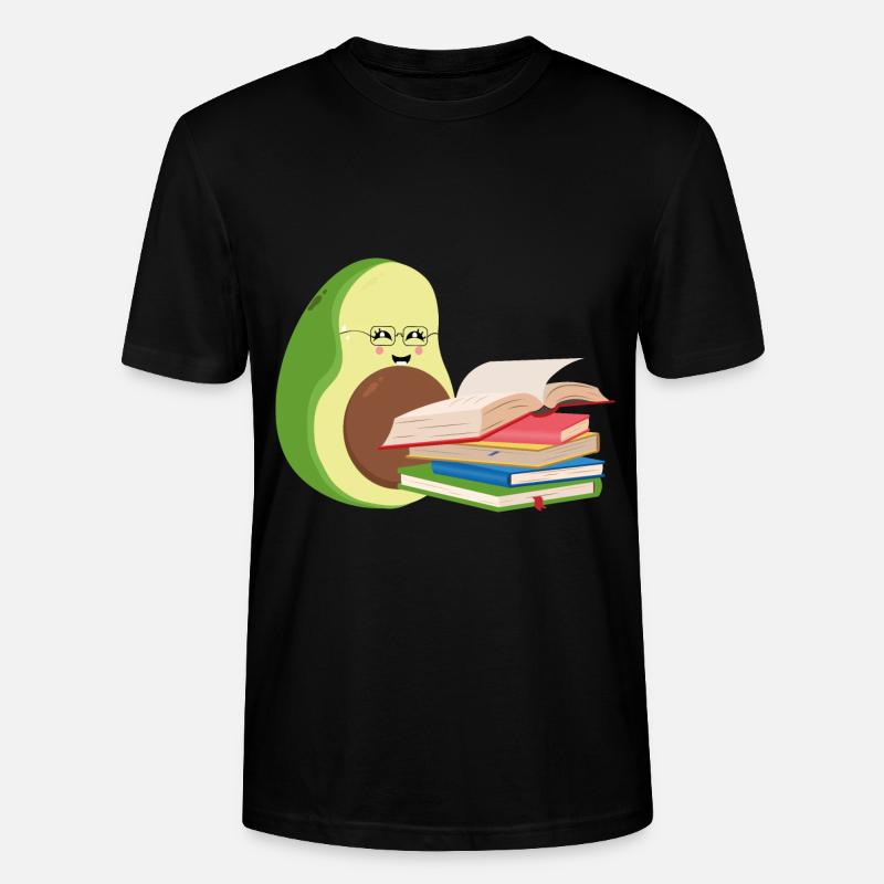Lustige Avocado liest Bücher - Stanley/Stella Unisex Bio-T-Shirt CRAFTER - Schwarz