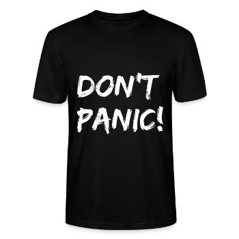 Don't Panic - Stanley/Stella CRAFTER Unisex Organic T-Shirt - black - Front - Alina (178cm) & Michal (187cm)
