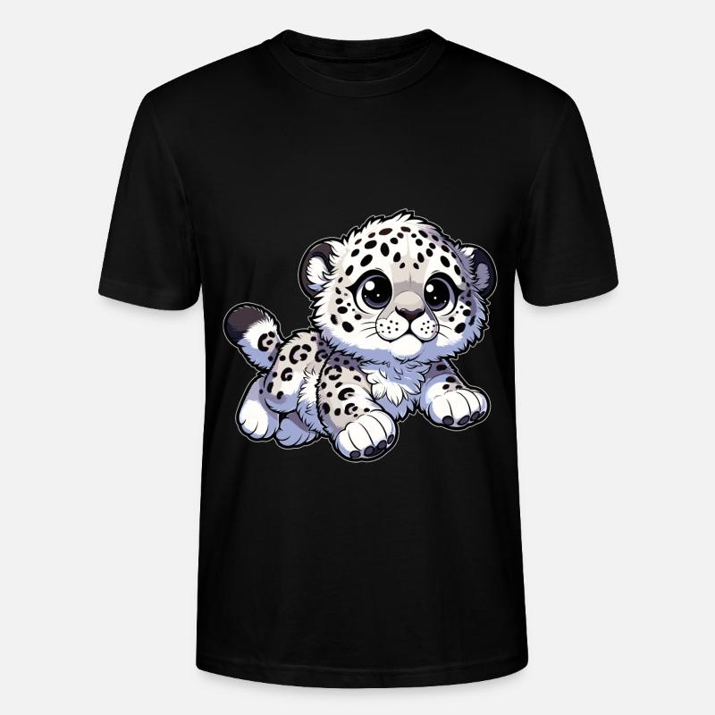 Schneeleopard Leopard Weißer Leopard - Stanley/Stella Unisex Bio-T-Shirt CRAFTER - Schwarz