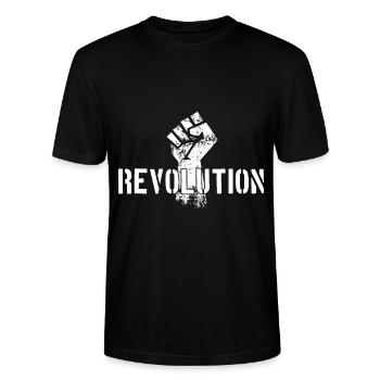 RÉSISTANCE À LA DÉMONSTRATION DE RÉVOLUTION - T-shirt bio CRAFTER Stanley Stella Unisexe - noir - Devant - Alina (178cm) & Michal (187cm)