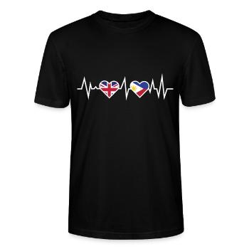 Heartbeat Allemagne Philippines / Chemise de vacances - T-shirt bio CRAFTER Stanley Stella Unisexe - noir - Devant - Alina (178cm) & Michal (187cm)