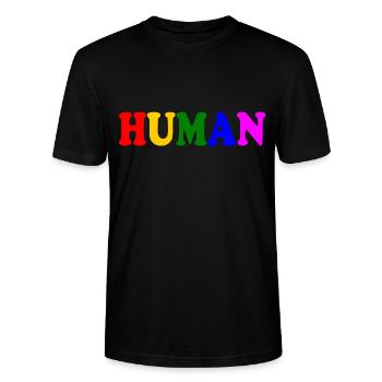 Human - Stanley/Stella Unisex Bio-T-Shirt CRAFTER - Schwarz - Vorne - Alina (178cm) & Michal (187cm)