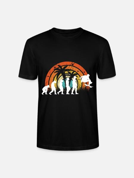 Evolution Skateboarding Skate Retro Streetwear - Stanley/Stella CRAFTER Unisex Organic T-Shirt - black