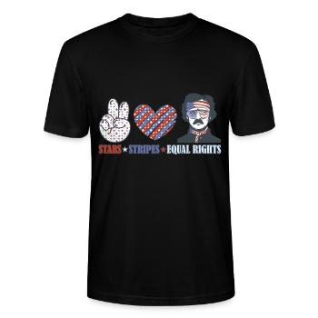 Rayures étoilées et égalité - T-shirt bio CRAFTER Stanley Stella Unisexe - noir - Devant - Alina (178cm) & Michal (187cm)