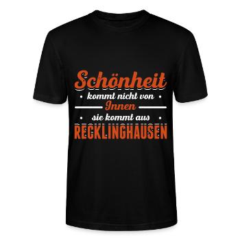 Schönheit Kommt Nicht Von Innen Sie Kommt Aus Reck - Stanley/Stella Unisex Bio-T-Shirt CRAFTER - Schwarz - Vorne - Alina (178cm) & Michal (187cm)