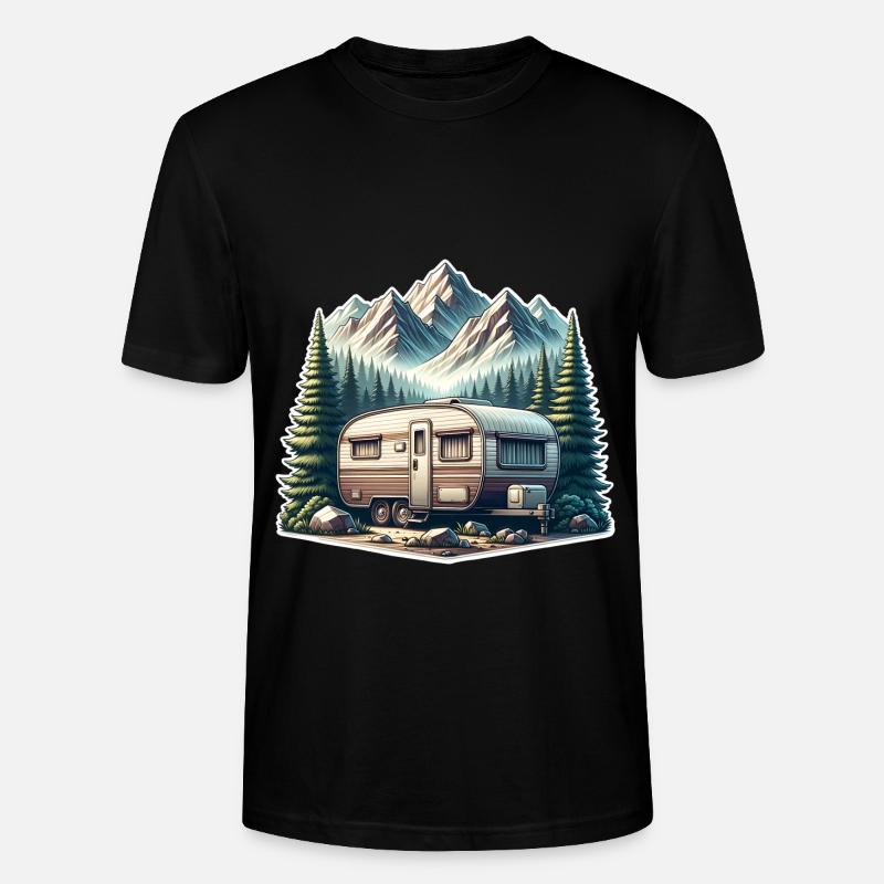 Camping Wohnwagen - Stanley/Stella Unisex Bio-T-Shirt CRAFTER - Schwarz